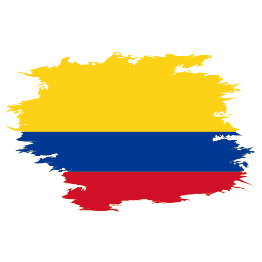 Flag of Colombia that looks like it has been painted