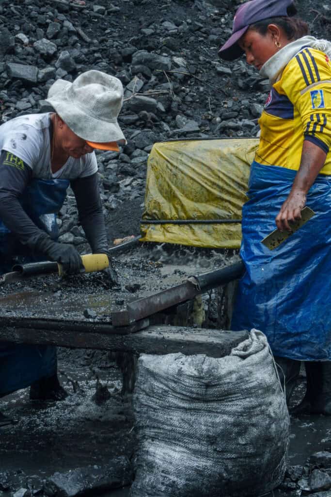 miners working the earth to try to find emeralds at the Mines of Muzo