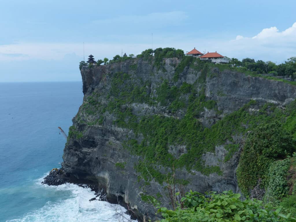 Uluwatu temple and its impressive cliff. it's situated in the south of the island