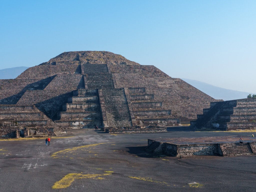 Teotihuacan pyramid in Mexico at the sunrise. this pyramid is the pyramid of the sun
