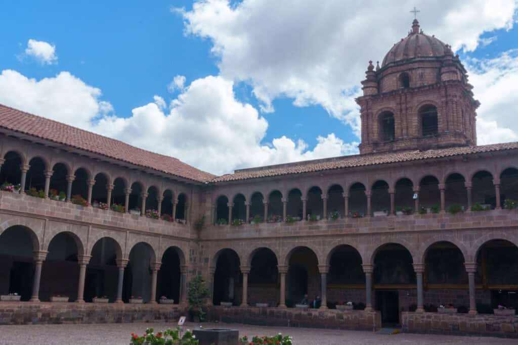 Santo Domingo covent or also known as Qorikancha with blue sky and few clouds, Cusco, Peru