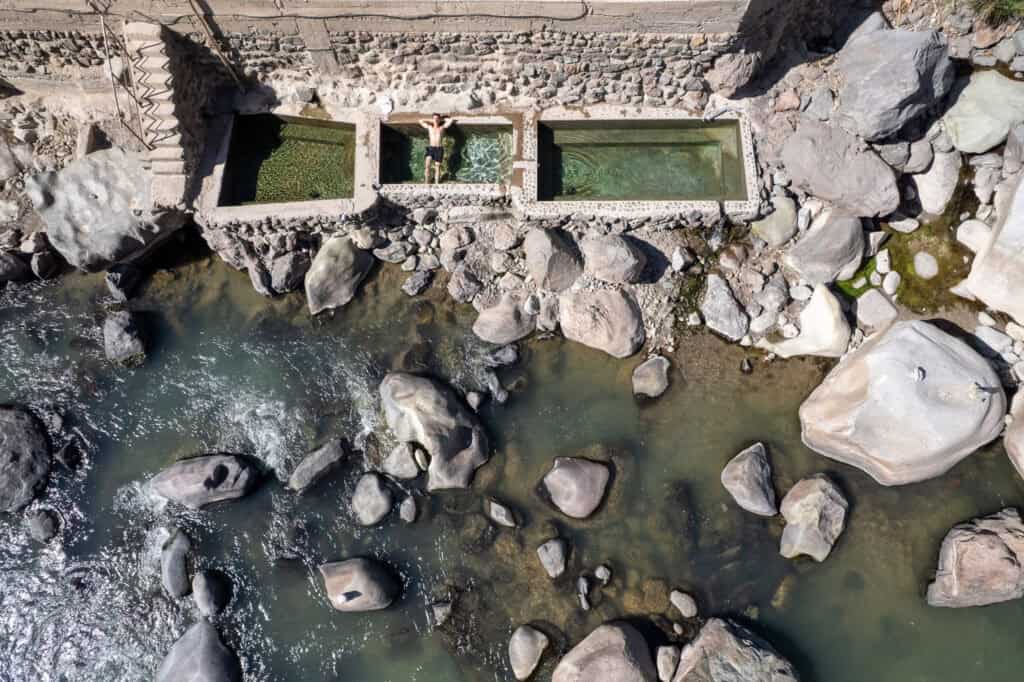 me (horizon hugo) chilling alone at the hot spring of llahuar Lodge