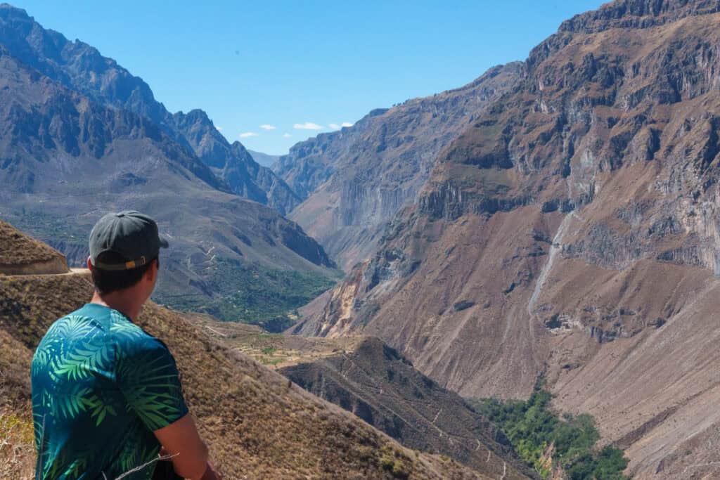 Me (HorizonHugo) looking at the canyon on the second day of the 3 day trek tour in the colca canyon, Peru