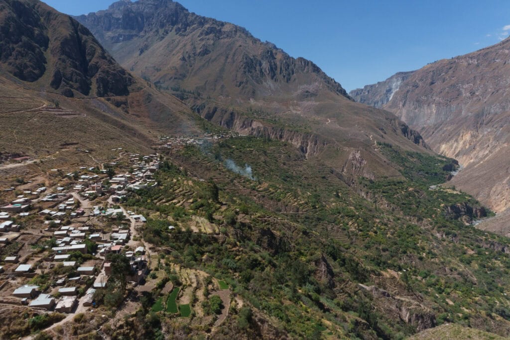 View of the cities Malata and Cosñinhua in the Colca Canyon during my second day of trekking.