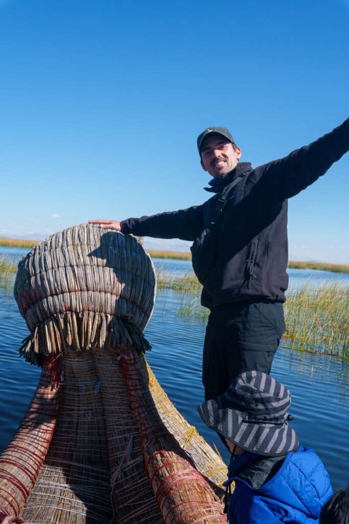 Me (HorizonHugo) on one of the traditional Boat made by the Uros community, on lake titicaca