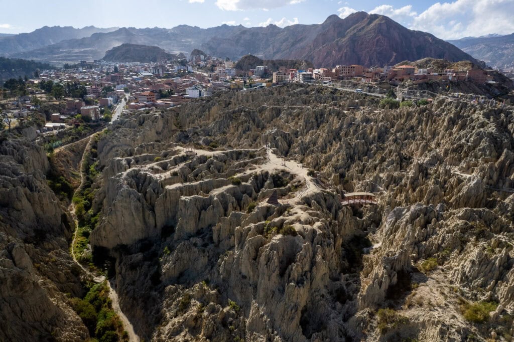 Aerial view of Valle de la Luna