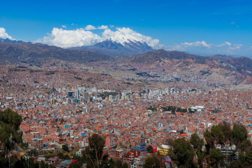 View from Ballivian mirador in La Paz