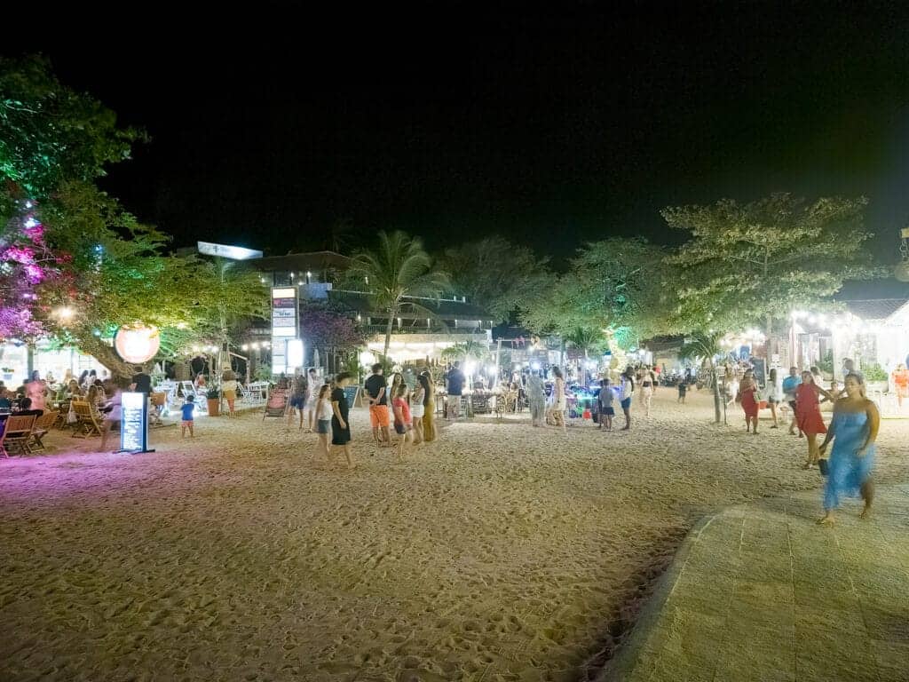 Jericoacoara main square at night.