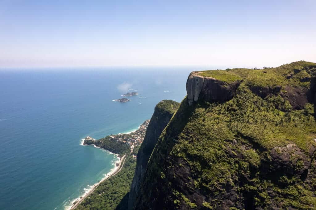 Aerial view of "Pedra da Gavea" a mountain people climb near the city of Rio de Janeiro, Brazil.