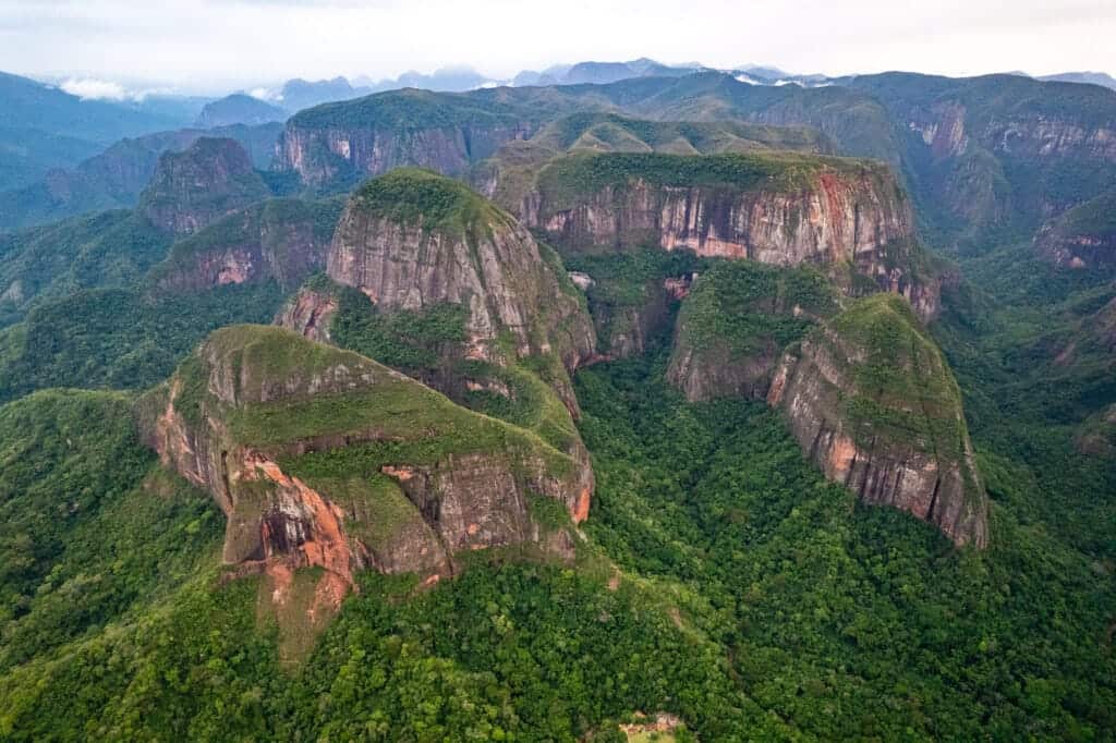 Aerial view of the Amboro National Park. this is the zone of the park called "Volcanos" for this huge rocks looking like volcanos.