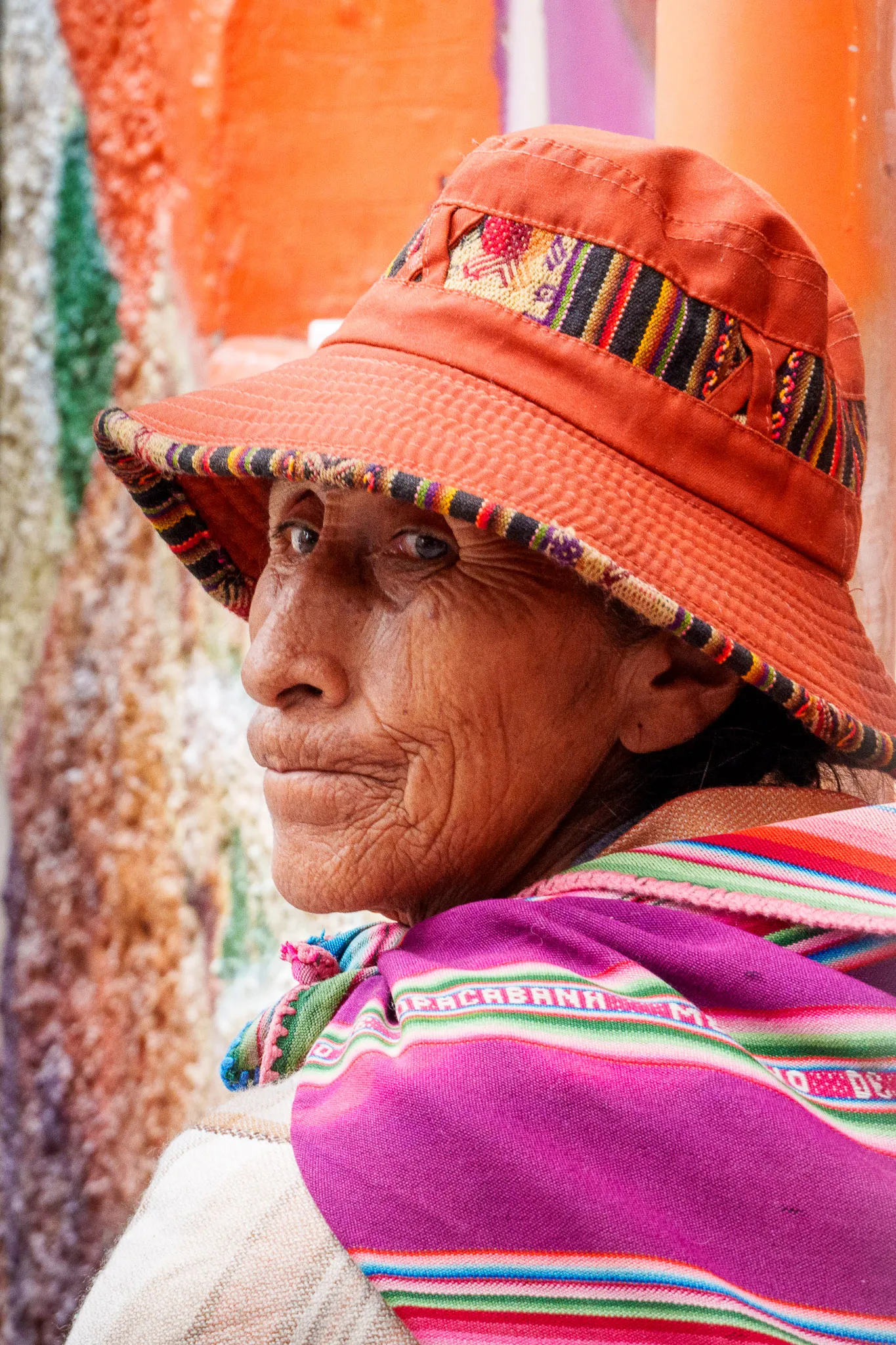 Old Indigenous women in the touristic district of La Paz, Bolivia
