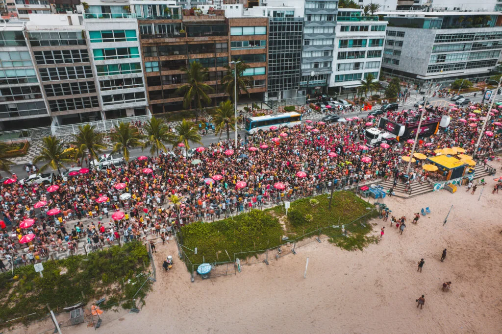 Bloco at Ipanema beach during the Rio de Janeiro Carnival.