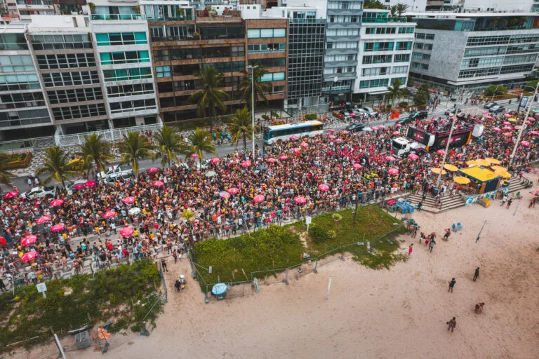 Bloco at Ipanema beach during the Rio de Janeiro Carnival.