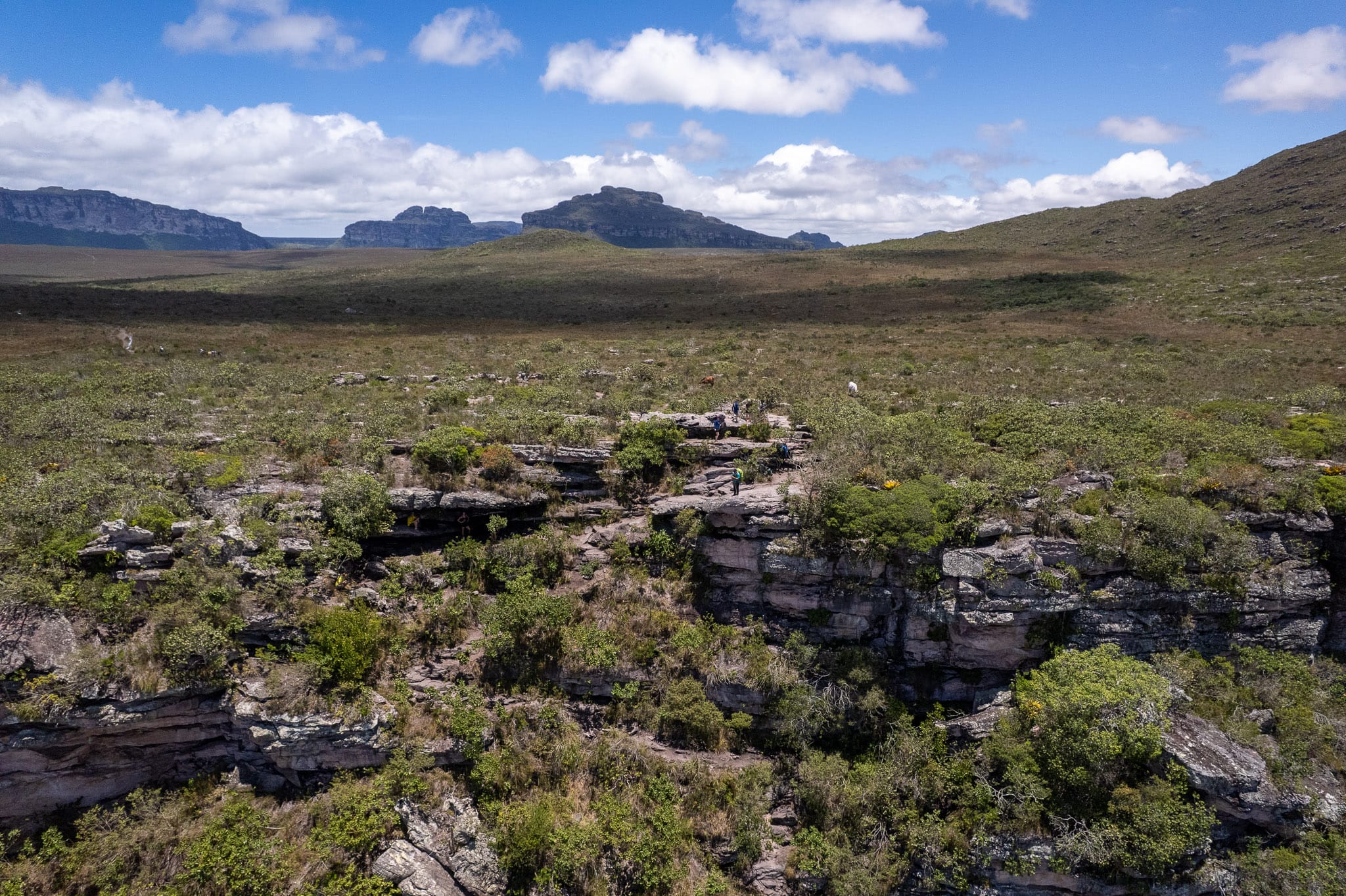 on the top of 'Subida dos Aleixos', at the beginning of the 3 days trek in the Vale do PAti, Chapada Diamantina, Bahia, Brazil.