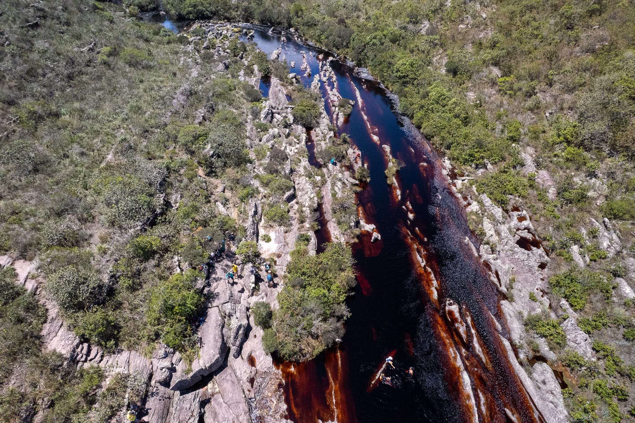 Blood river on Pati Plateau in Chapada Diamantina National Park, Bahia, Brazil.