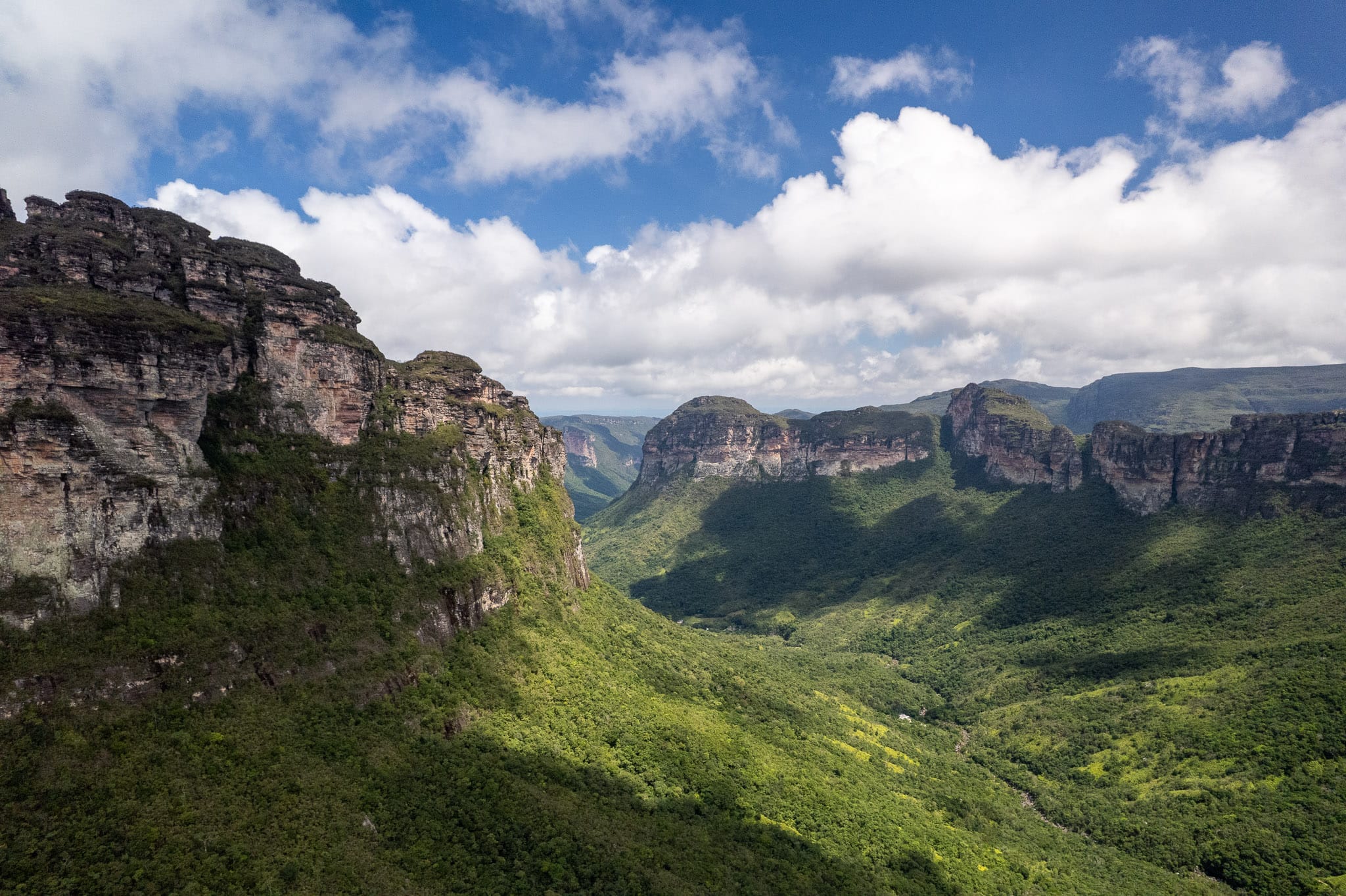 Aerial view of the 'Vale do Pati' located in Chapada Diamantina National Park, Bahia, Brazil.