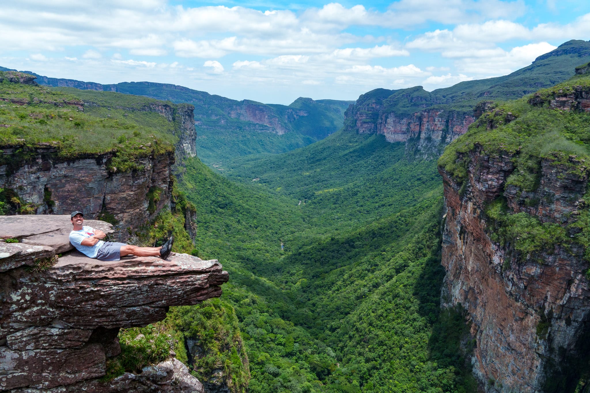 me ( horizonhugo) at the viewpoint 'cachoeira por cima' during the 3 day trek at 'vale do pati' in chapada diamantina national park, Bahia, Brazil.