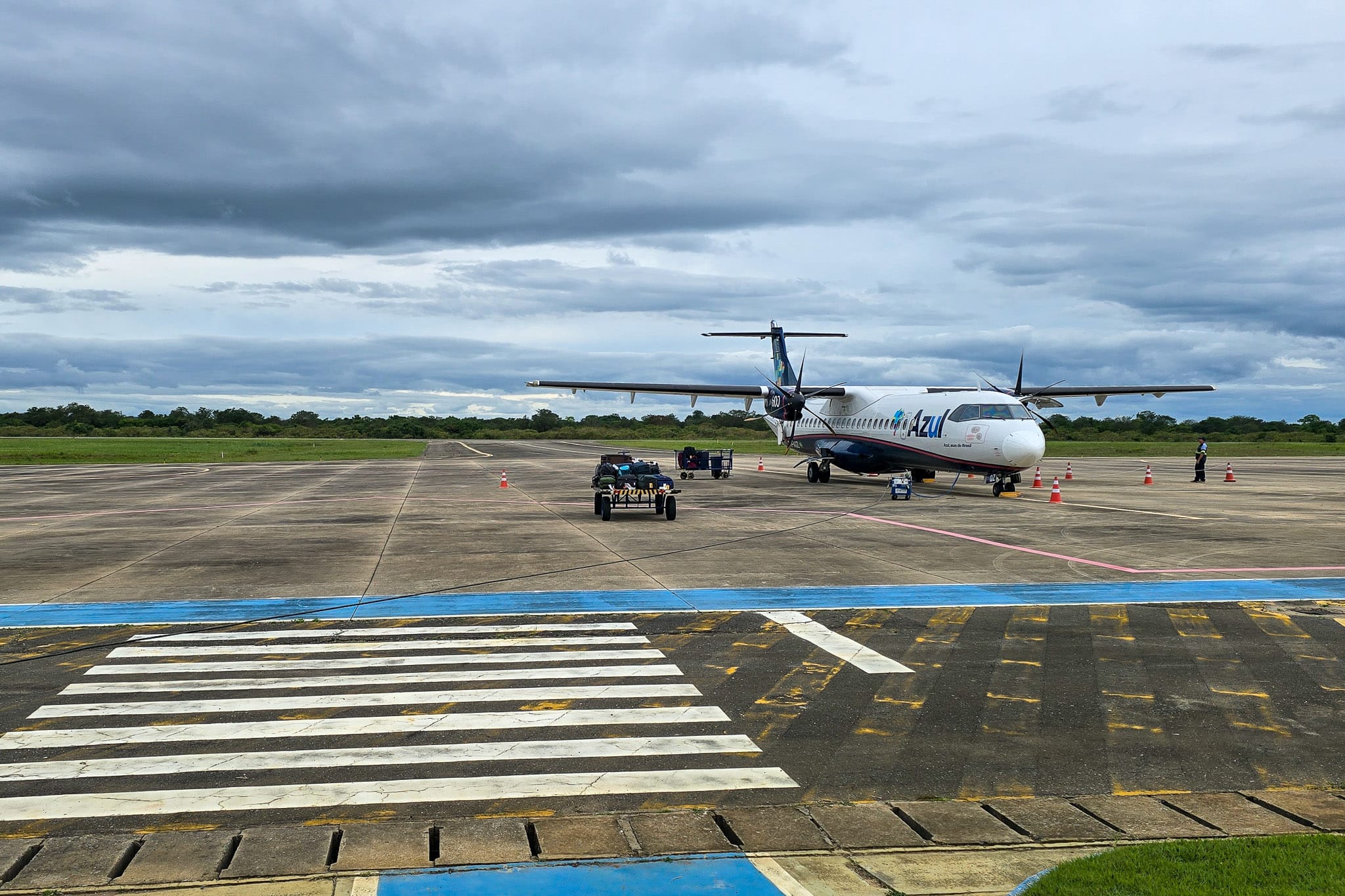 Azul plane at the Lencois airport, Brazil. There flight every thursday and sunday.