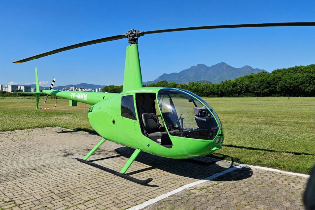 small helicopter parked. Rio de janeiro, Brazil