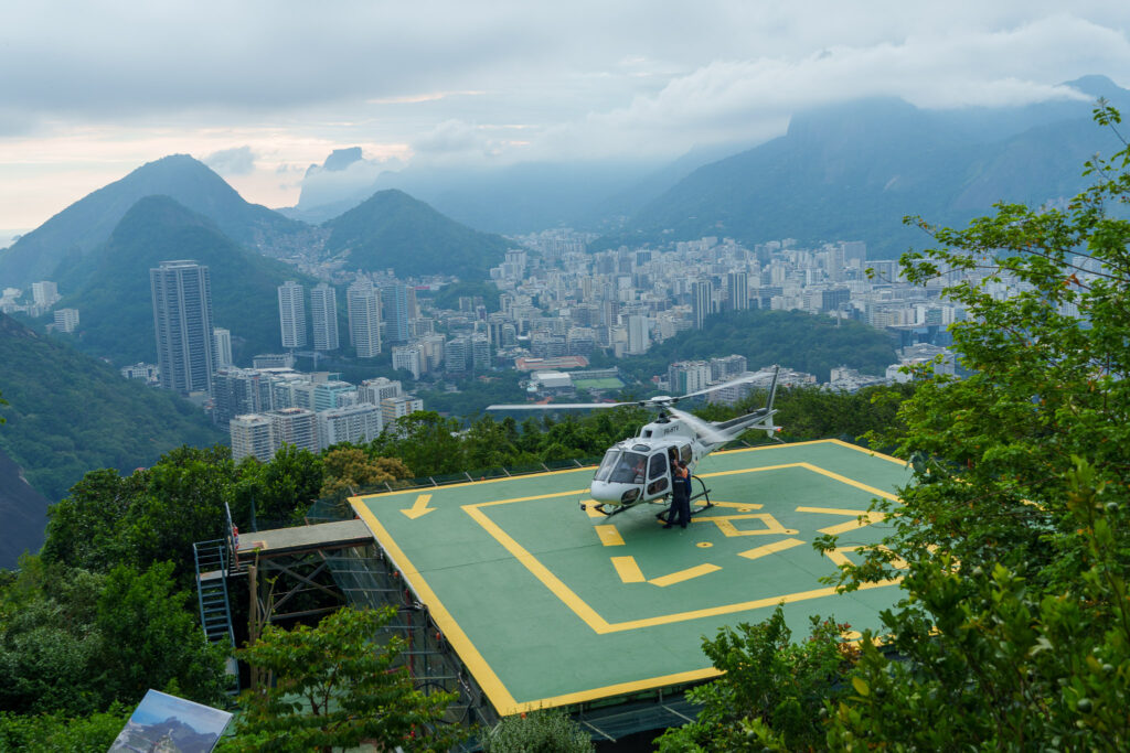 Helicopter on the helipad, at Rio de Janeiro, Brazil